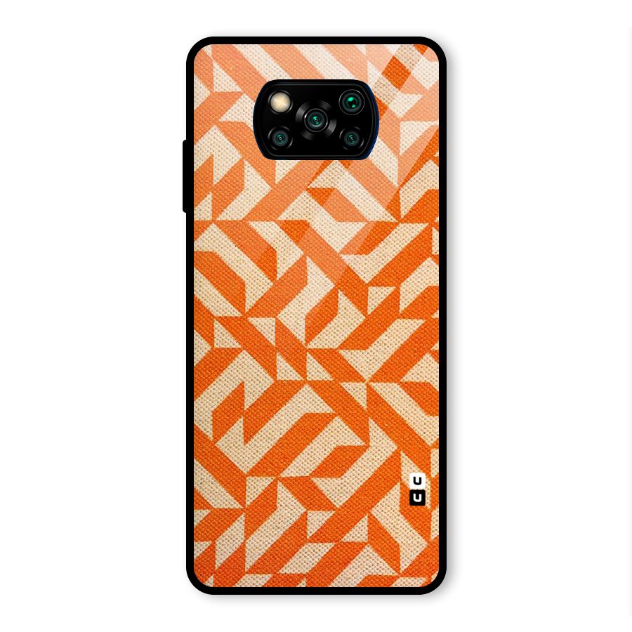 Orange Beige Pattern Glass Back Case for Poco X3 Pro