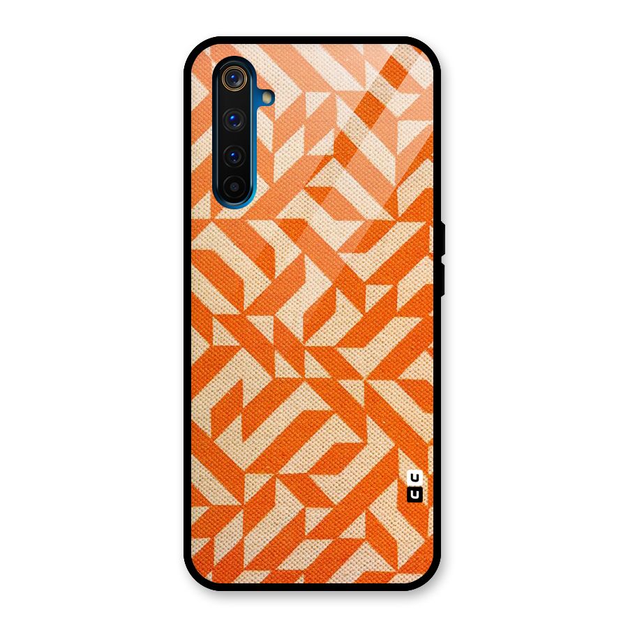 Orange Beige Pattern Glass Back Case for Realme 6 Pro