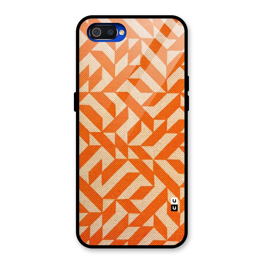 Orange Beige Pattern Glass Back Case for Realme C2