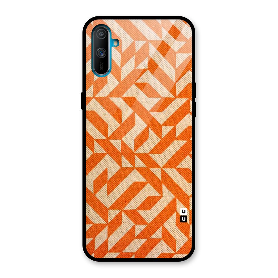 Orange Beige Pattern Glass Back Case for Realme C3