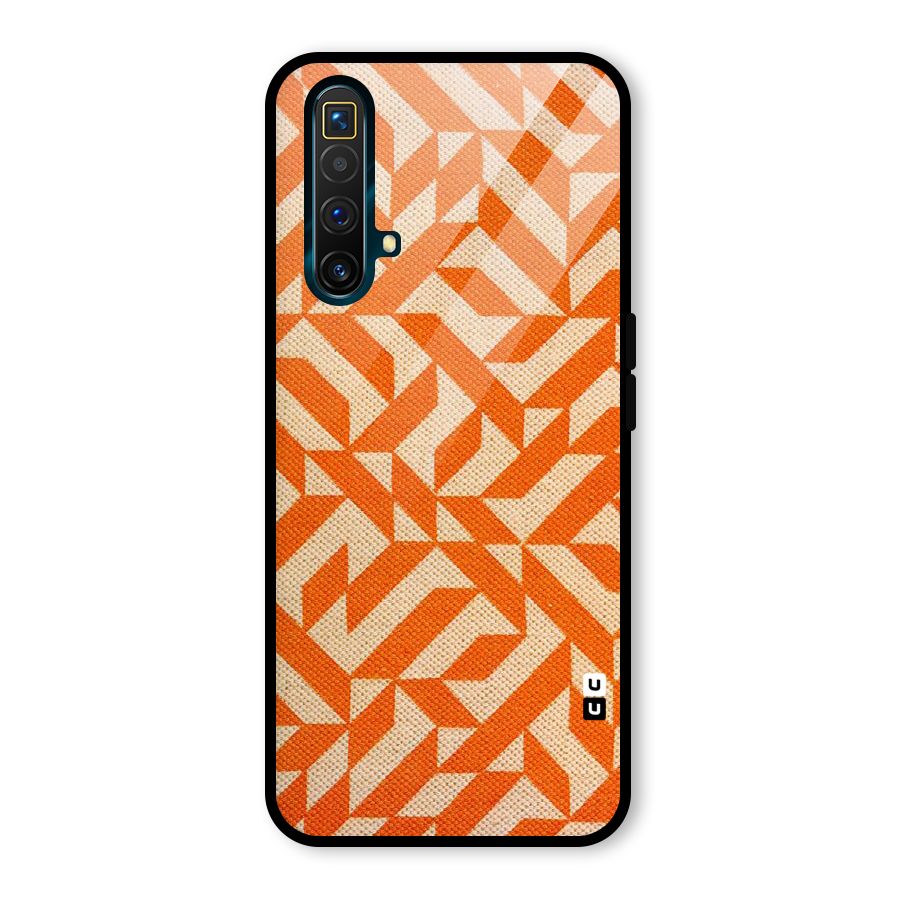 Orange Beige Pattern Glass Back Case for Realme X3 SuperZoom