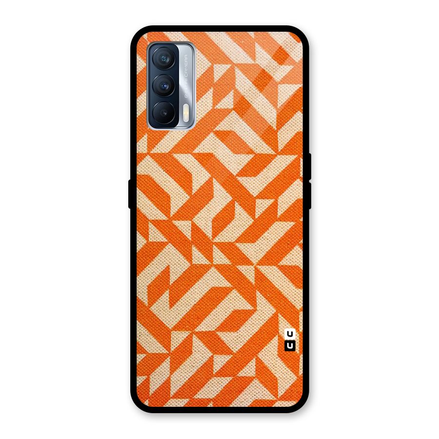 Orange Beige Pattern Glass Back Case for Realme X7