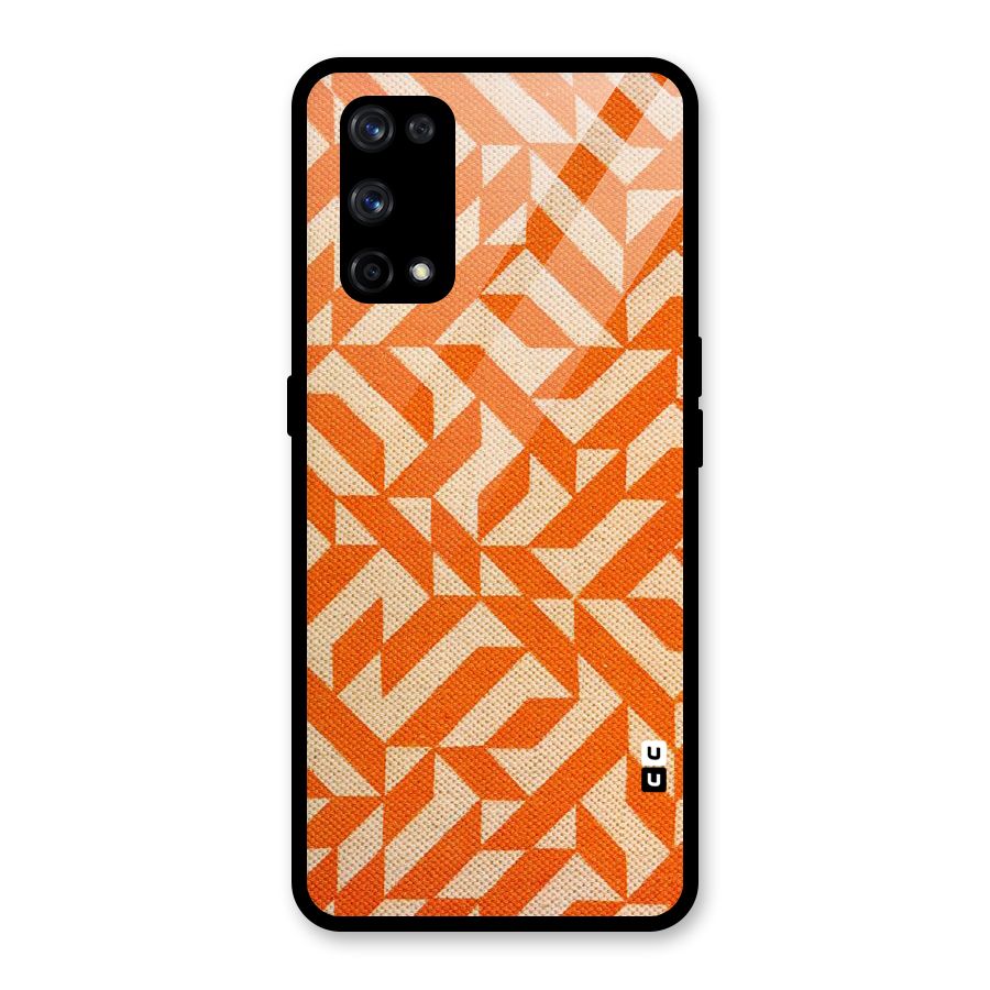 Orange Beige Pattern Glass Back Case for Realme X7 Pro