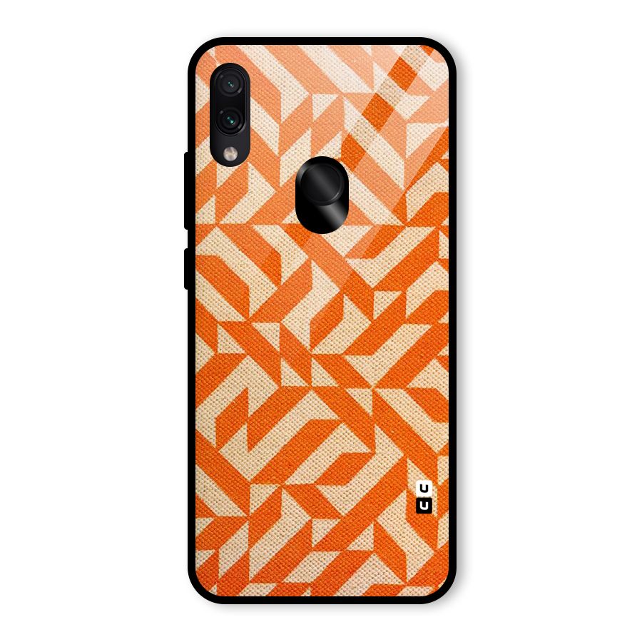 Orange Beige Pattern Glass Back Case for Redmi Note 7 Pro