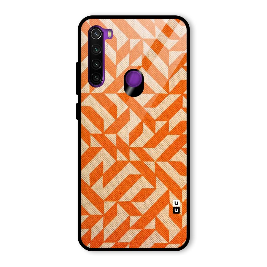 Orange Beige Pattern Glass Back Case for Redmi Note 8