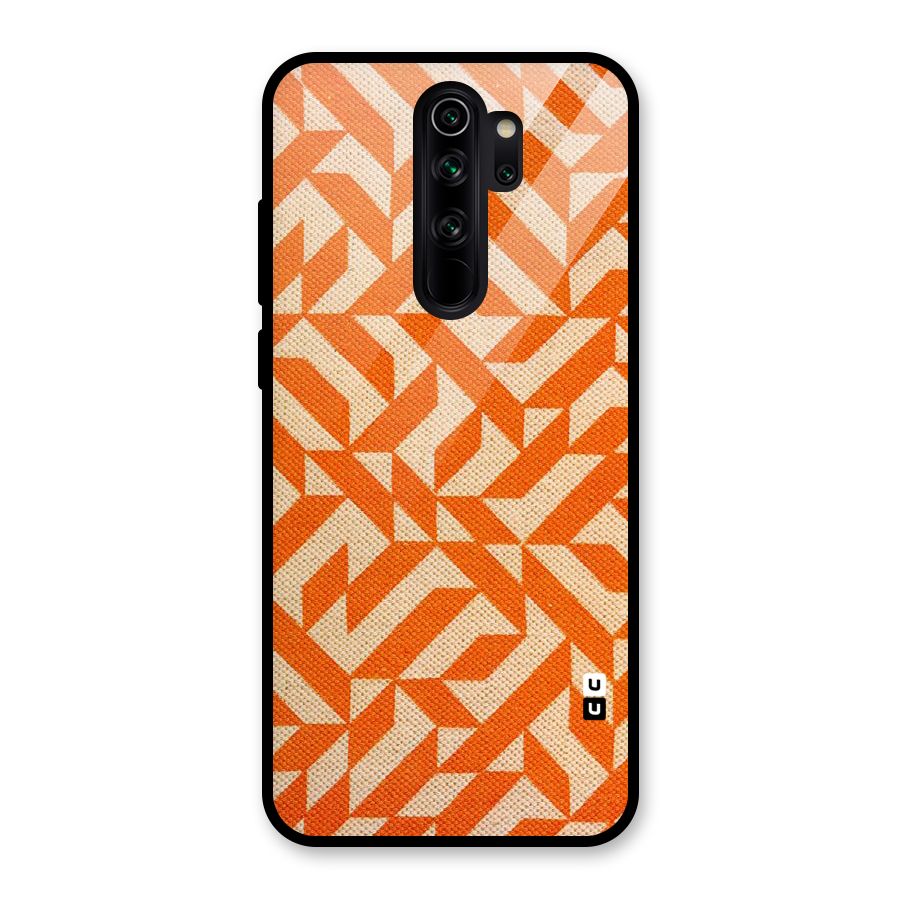 Orange Beige Pattern Glass Back Case for Redmi Note 8 Pro