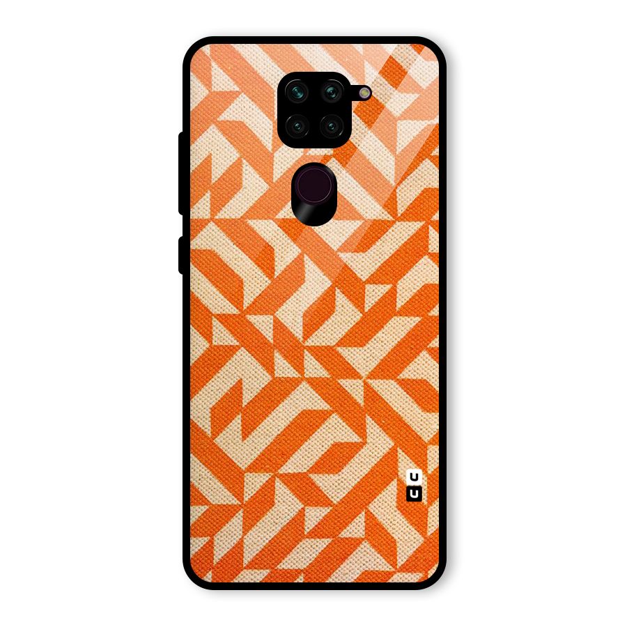 Orange Beige Pattern Glass Back Case for Redmi Note 9