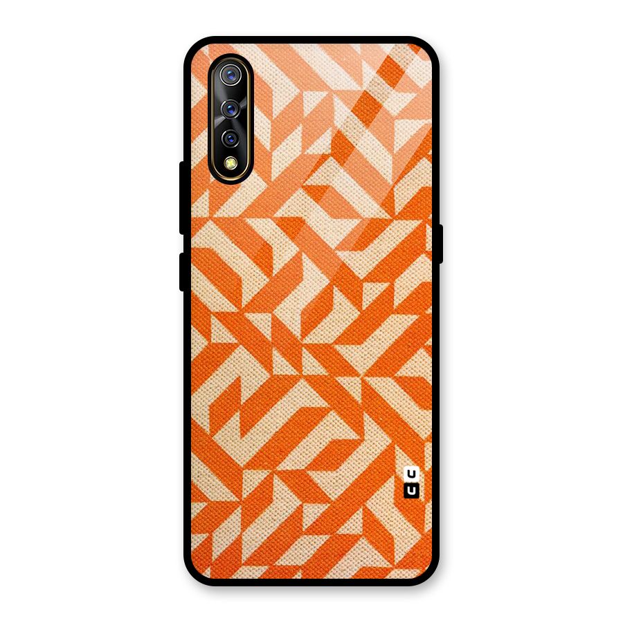 Orange Beige Pattern Glass Back Case for Vivo S1