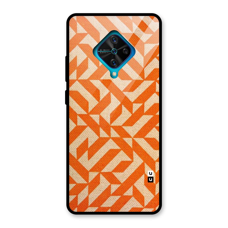 Orange Beige Pattern Glass Back Case for Vivo S1 Pro