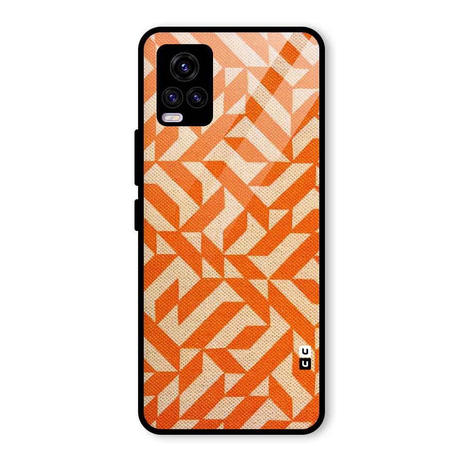 Orange Beige Pattern Glass Back Case for Vivo V20