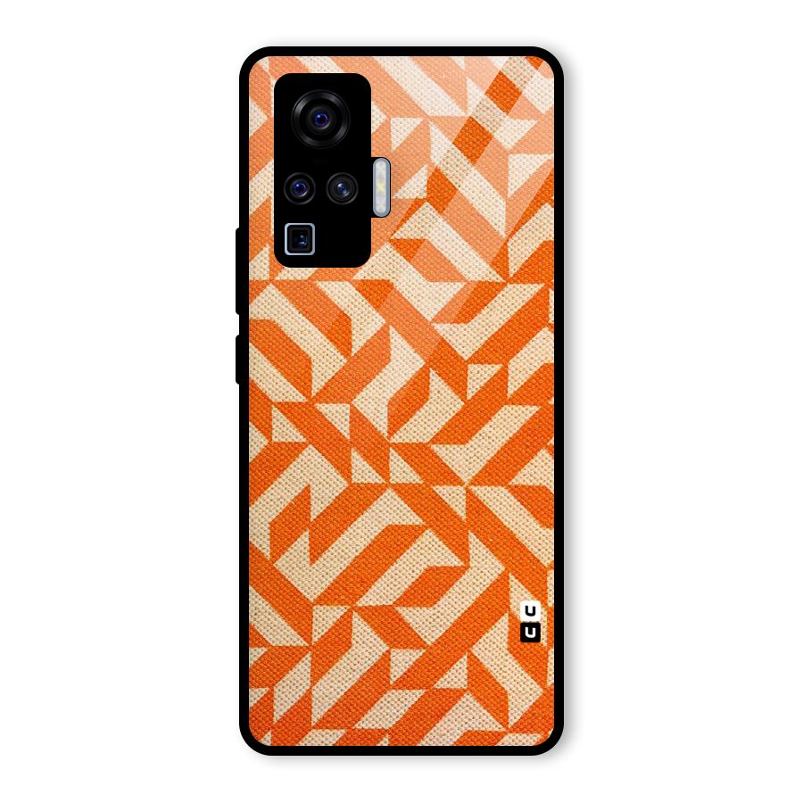 Orange Beige Pattern Glass Back Case for Vivo X50 Pro