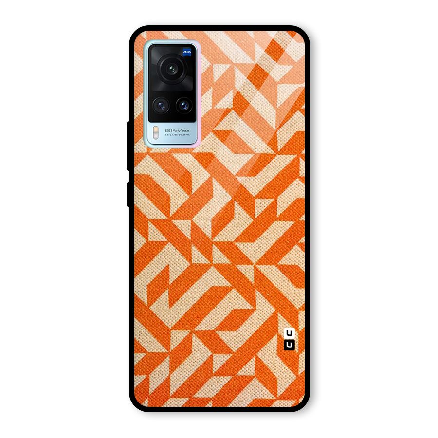 Orange Beige Pattern Glass Back Case for Vivo X60