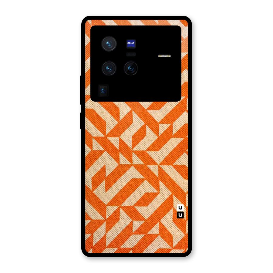 Orange Beige Pattern Glass Back Case for Vivo X80 Pro