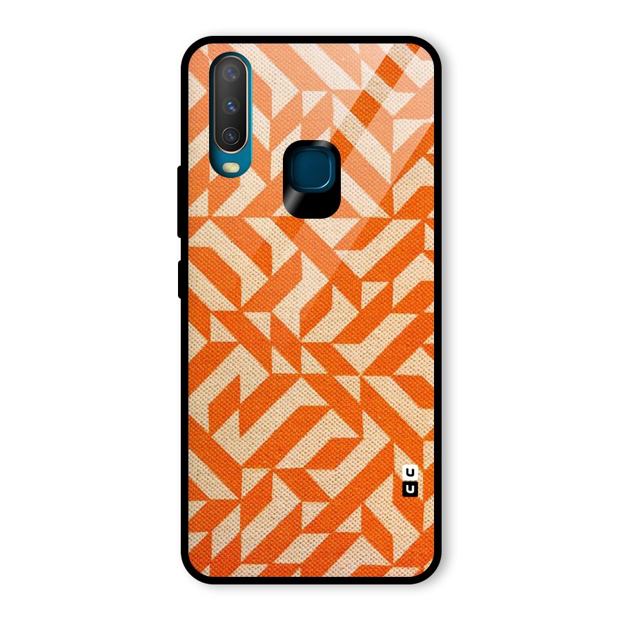 Orange Beige Pattern Glass Back Case for Vivo Y15