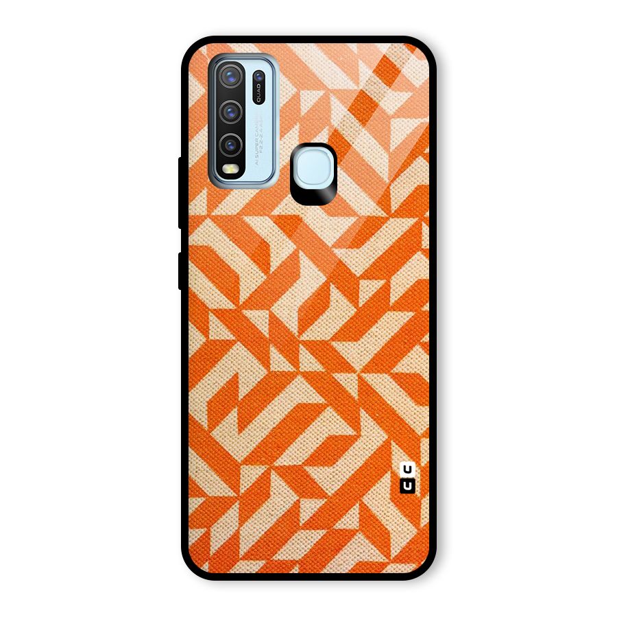 Orange Beige Pattern Glass Back Case for Vivo Y50
