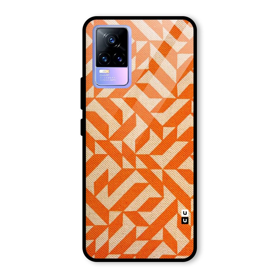 Orange Beige Pattern Glass Back Case for Vivo Y73