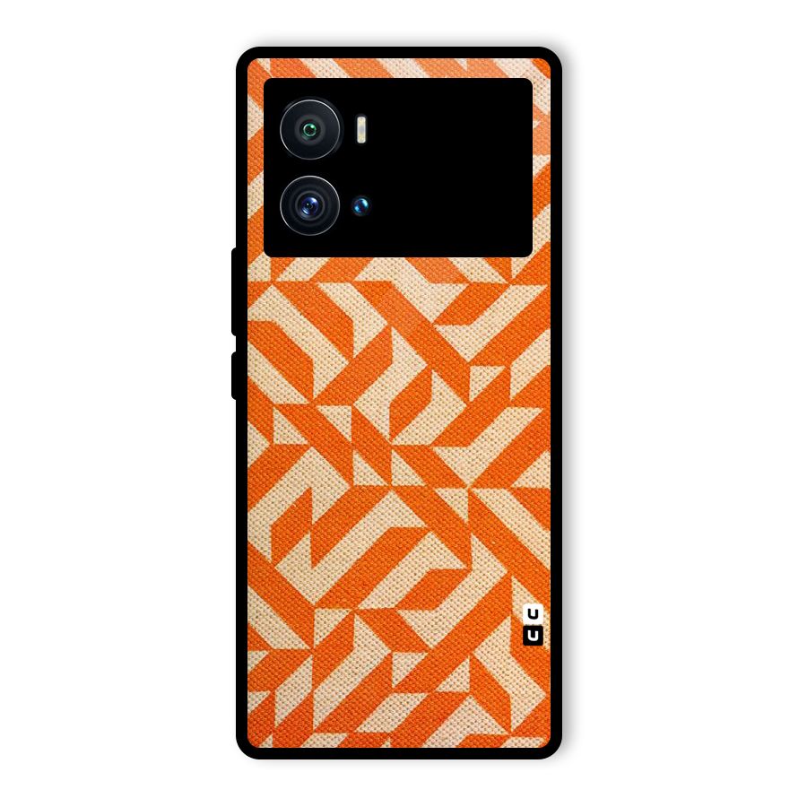 Orange Beige Pattern Glass Back Case for Vivo iQOO 9 Pro