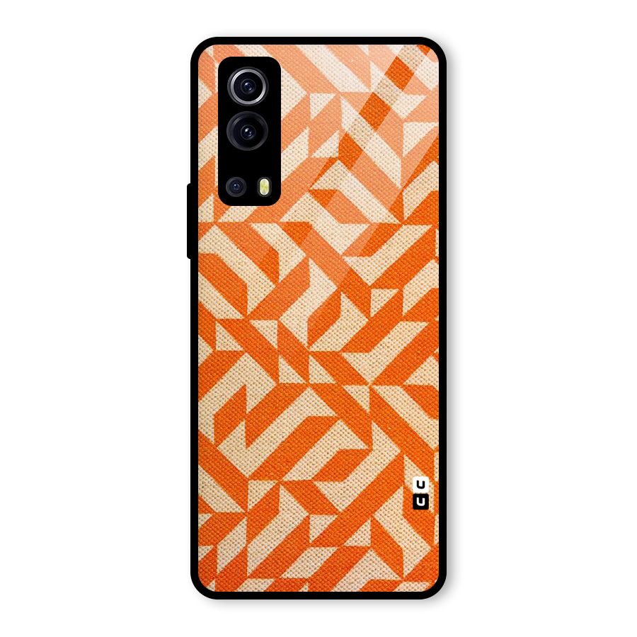 Orange Beige Pattern Glass Back Case for Vivo iQOO Z3