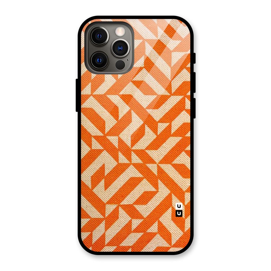 Orange Beige Pattern Glass Back Case for iPhone 12 Pro