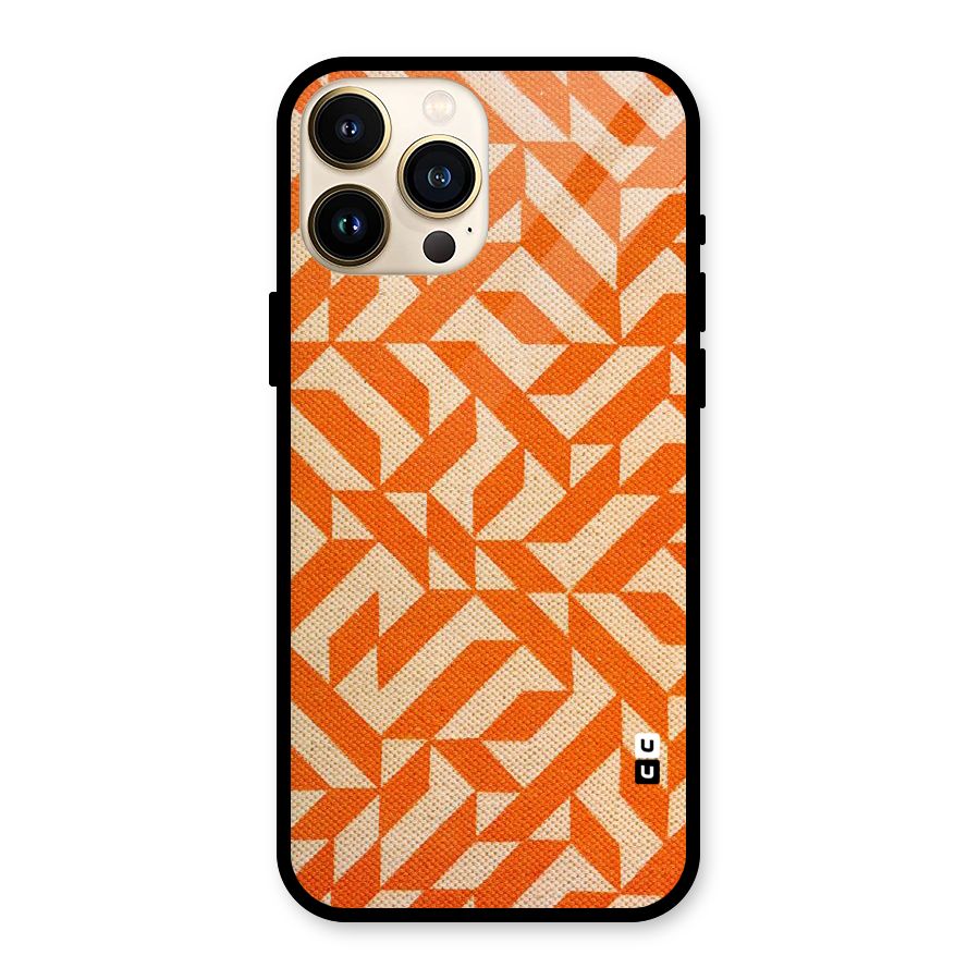 Orange Beige Pattern Glass Back Case for iPhone 13 Pro Max