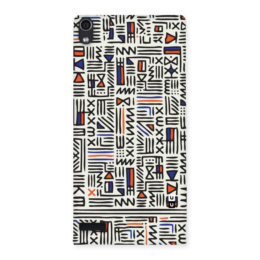 Orange Blue Number Back Case for Ascend P6