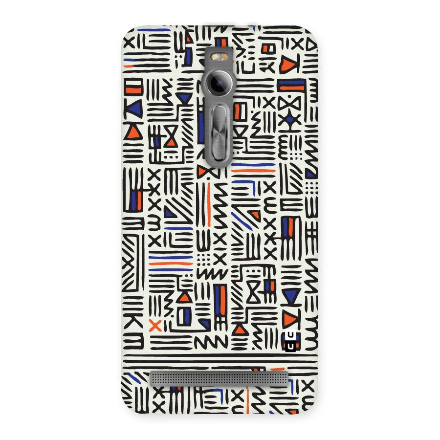 Orange Blue Number Back Case for Asus Zenfone 2