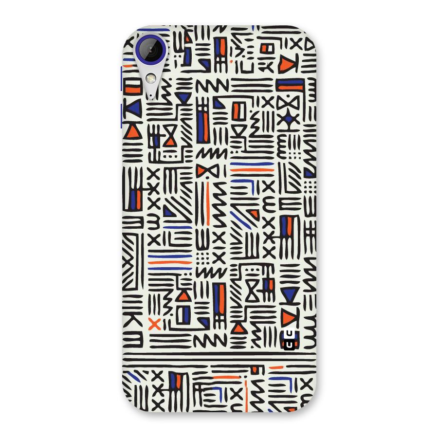 Orange Blue Number Back Case for Desire 830