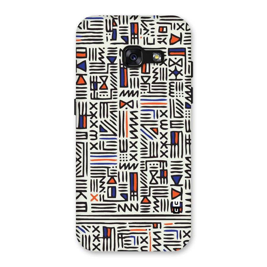 Orange Blue Number Back Case for Galaxy A3 (2017)