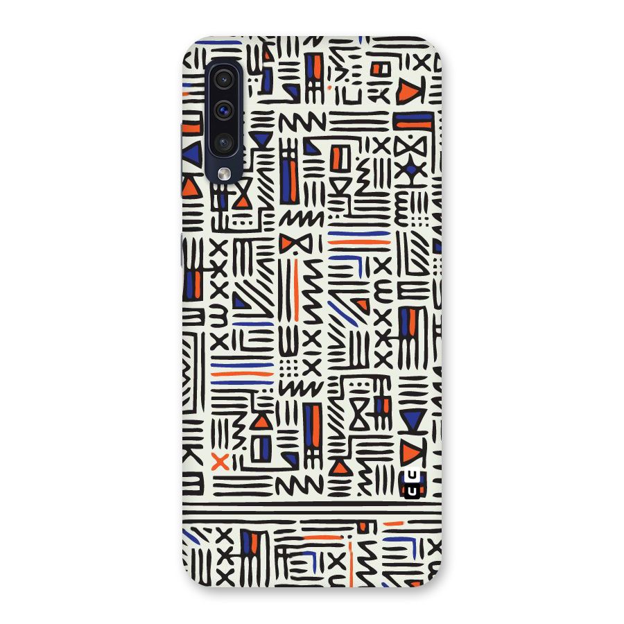 Orange Blue Number Back Case for Galaxy A50