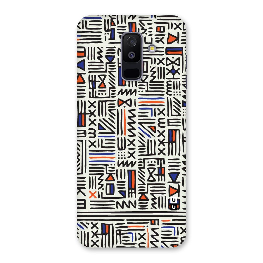 Orange Blue Number Back Case for Galaxy A6 Plus