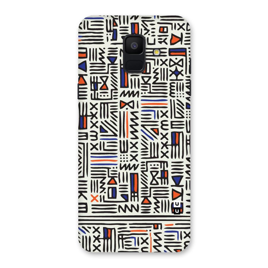 Orange Blue Number Back Case for Galaxy A6 (2018)