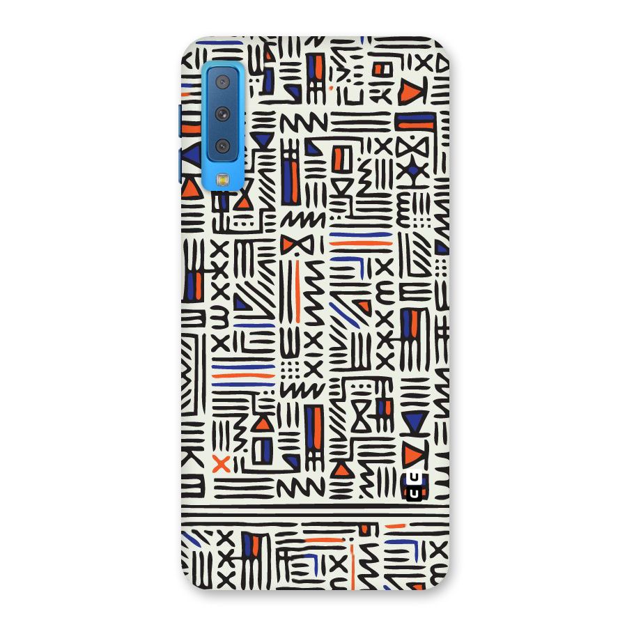 Orange Blue Number Back Case for Galaxy A7 (2018)