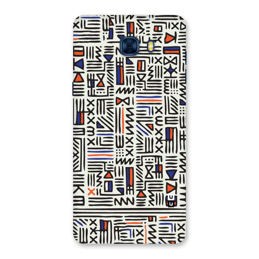 Orange Blue Number Back Case for Galaxy C7 Pro