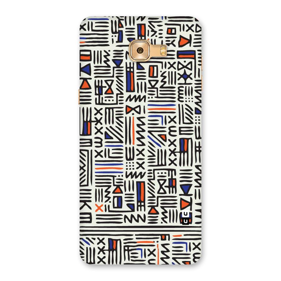 Orange Blue Number Back Case for Galaxy C9 Pro