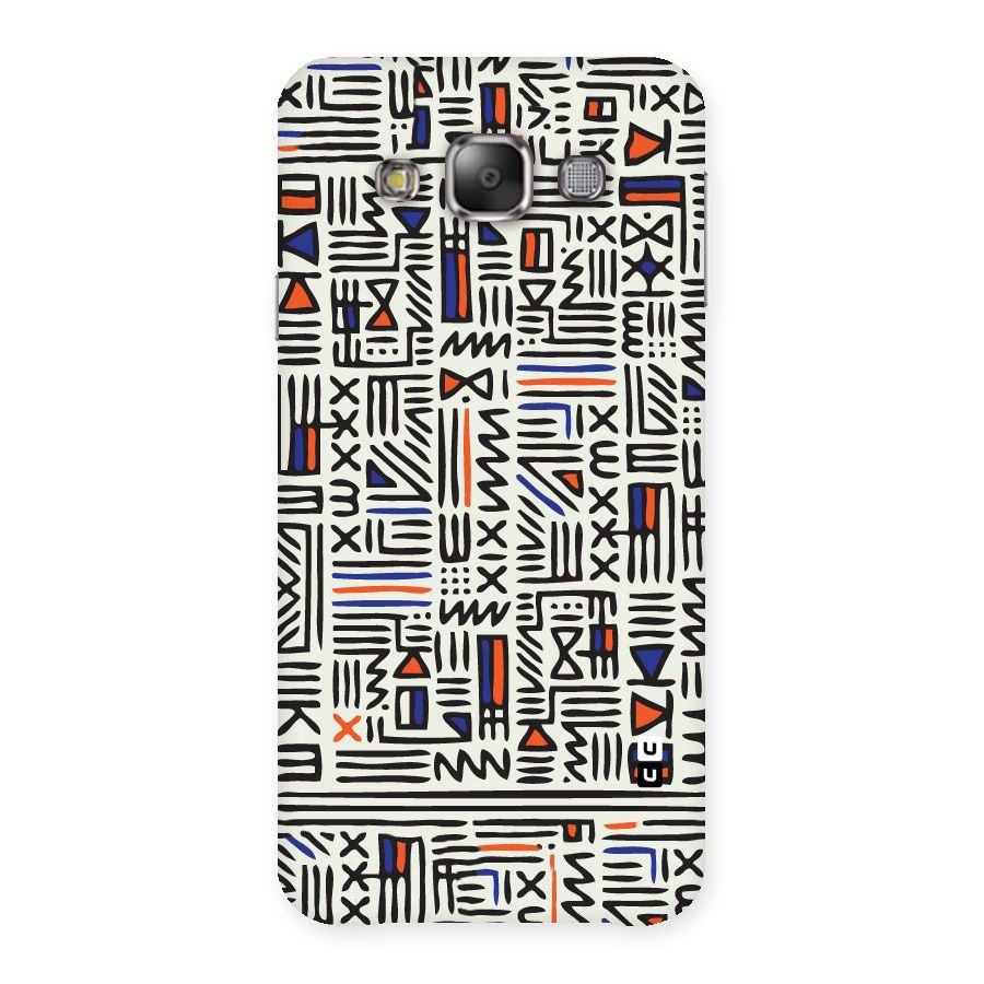 Orange Blue Number Back Case for Galaxy E7