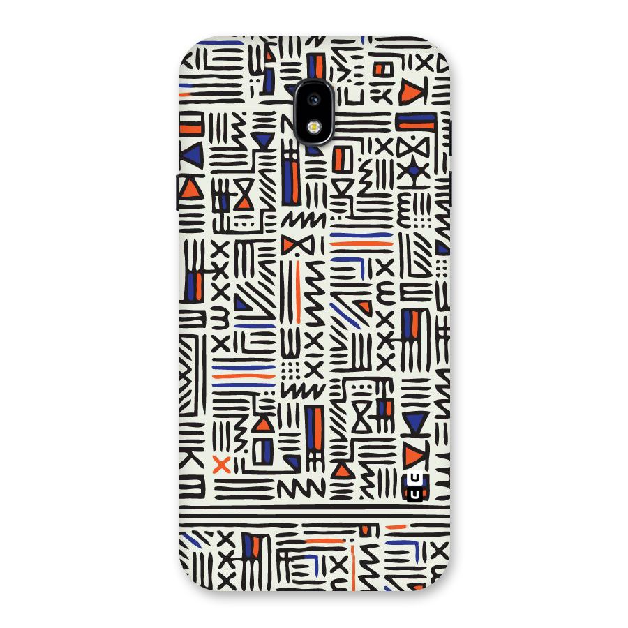 Orange Blue Number Back Case for Galaxy J7 Pro
