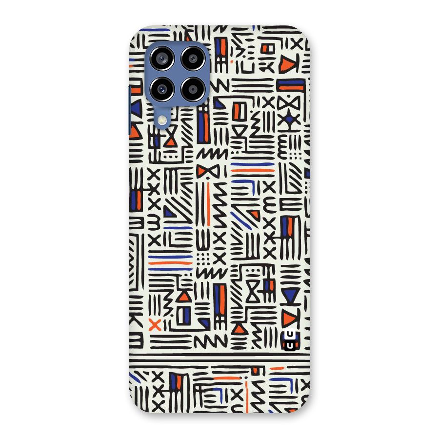 Orange Blue Number Back Case for Galaxy M53 5G