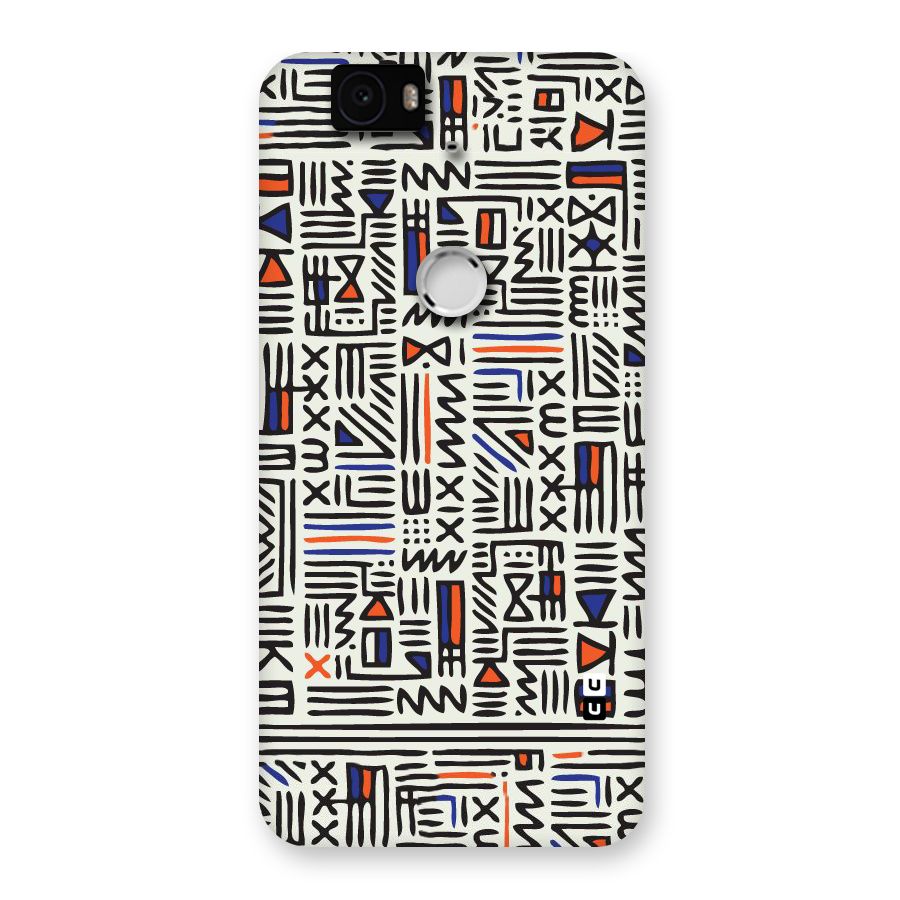 Orange Blue Number Back Case for Google Nexus-6P