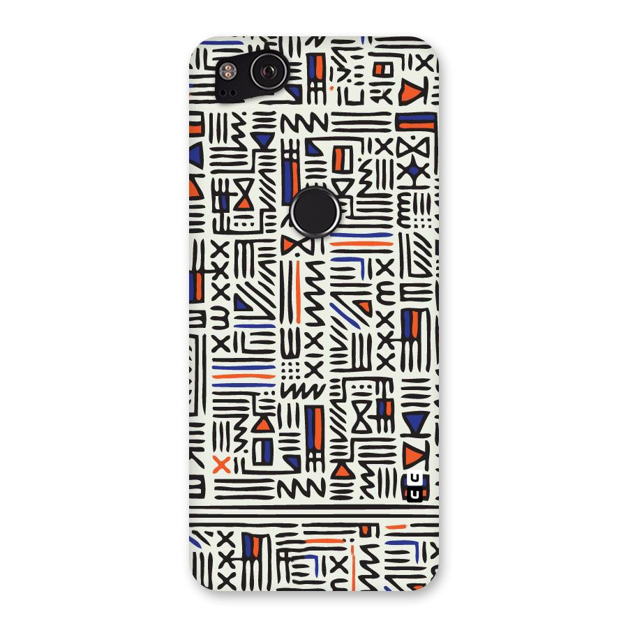Orange Blue Number Back Case for Google Pixel 2