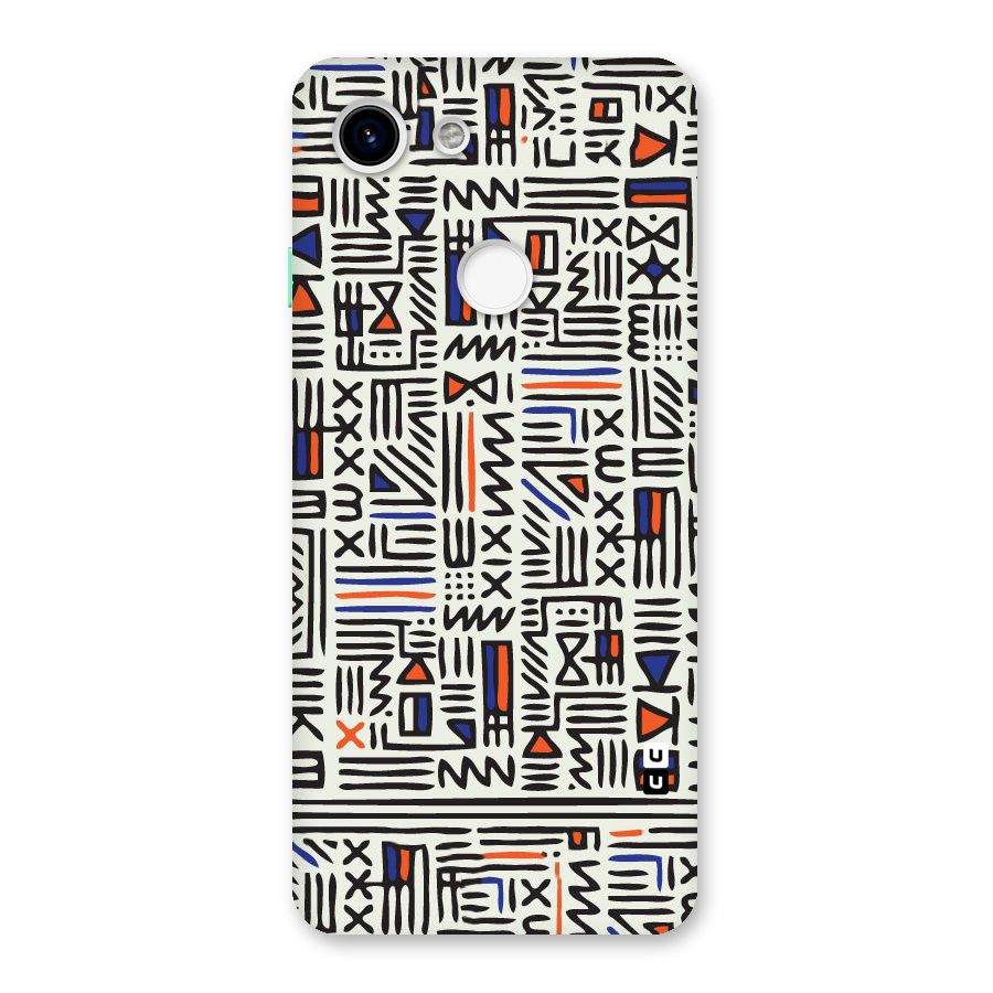 Orange Blue Number Back Case for Google Pixel 3