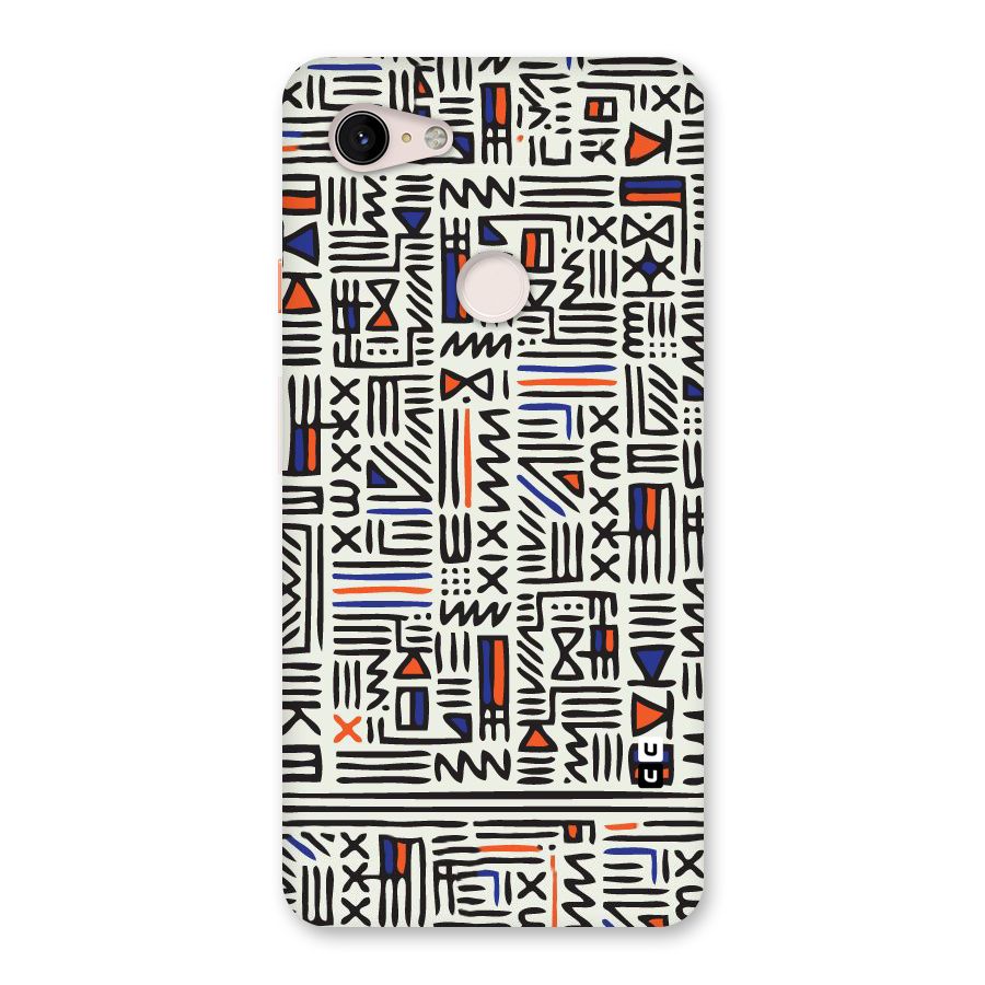 Orange Blue Number Back Case for Google Pixel 3 XL