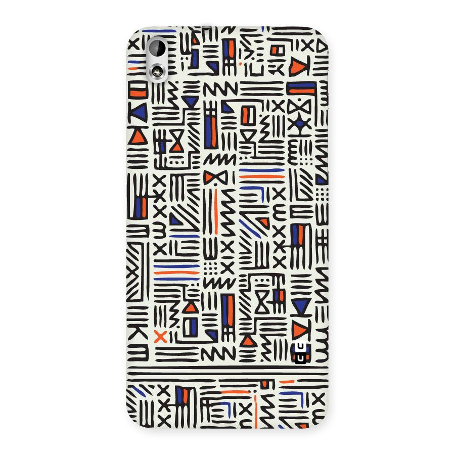 Orange Blue Number Back Case for HTC Desire 816g