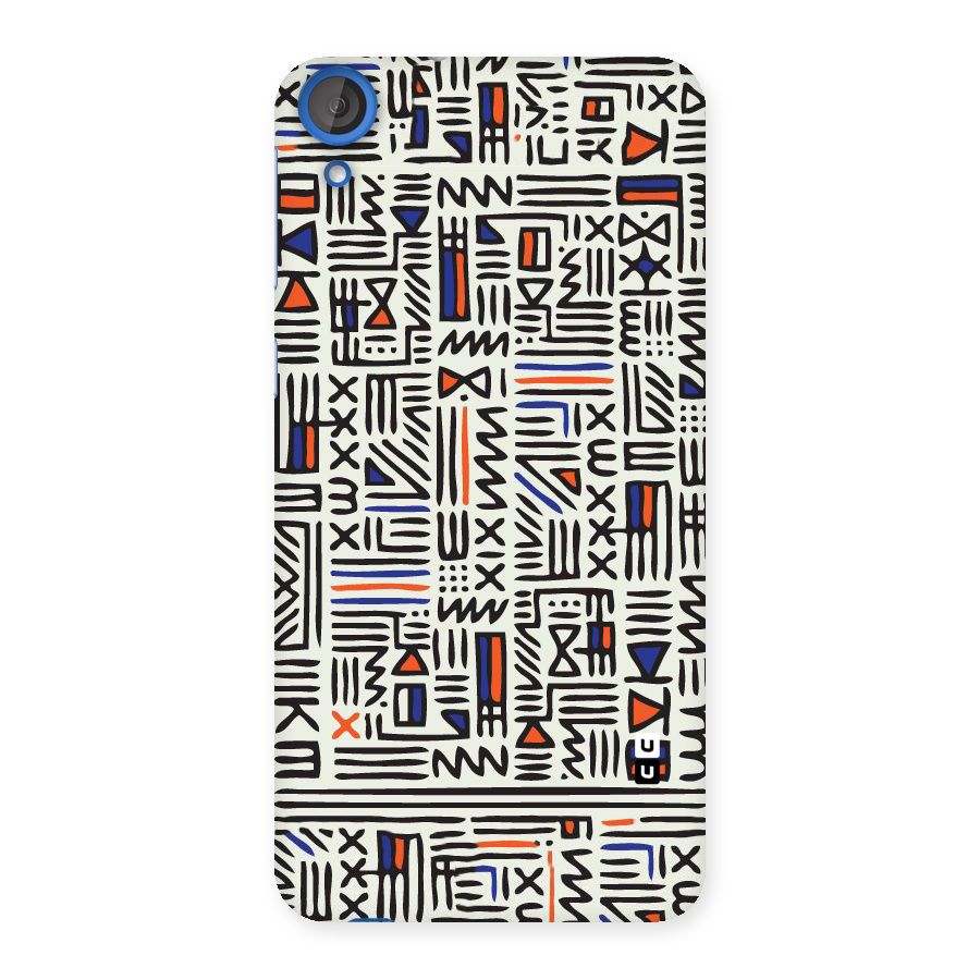 Orange Blue Number Back Case for HTC Desire 820