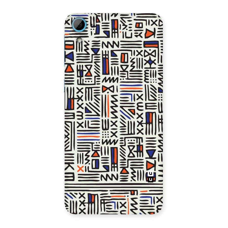 Orange Blue Number Back Case for HTC Desire 826