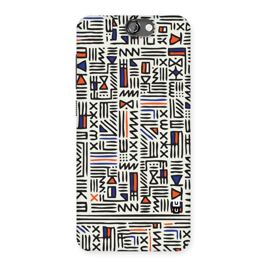 Orange Blue Number Back Case for HTC One A9