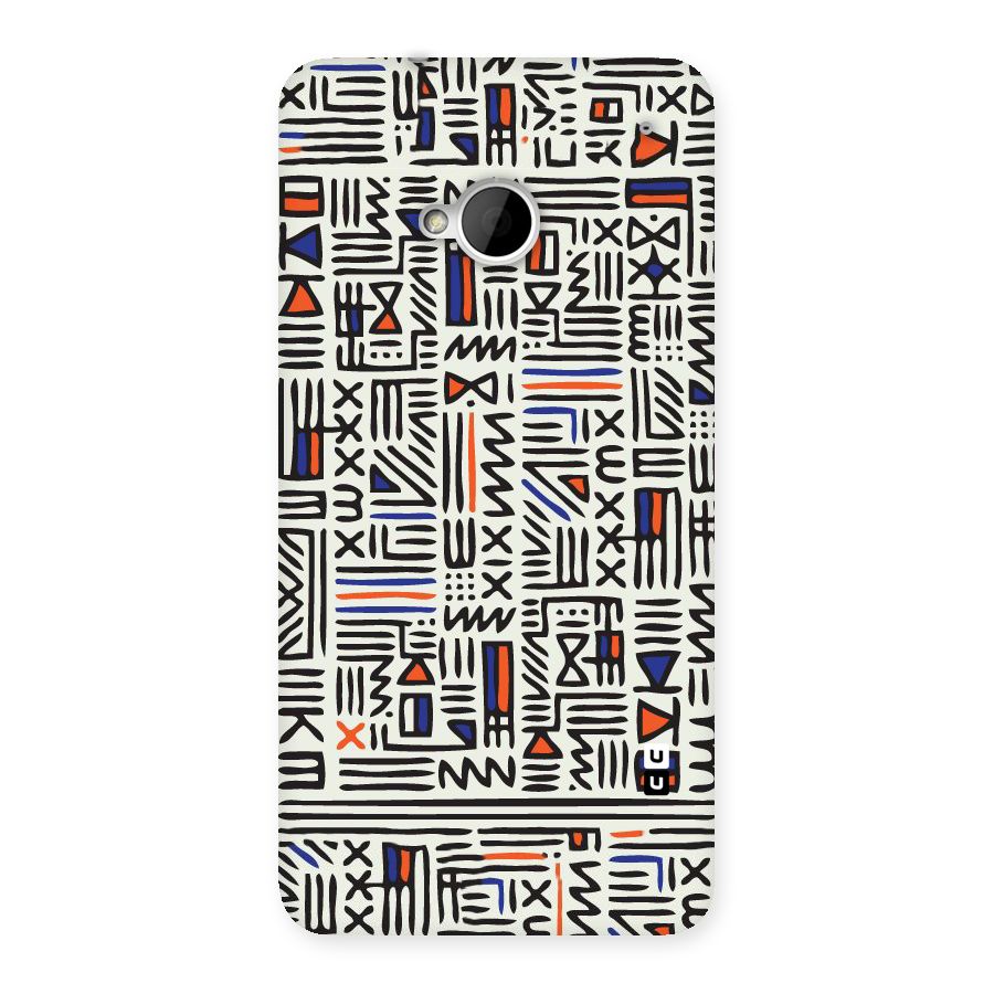 Orange Blue Number Back Case for HTC One M7