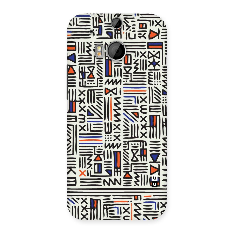Orange Blue Number Back Case for HTC One M8