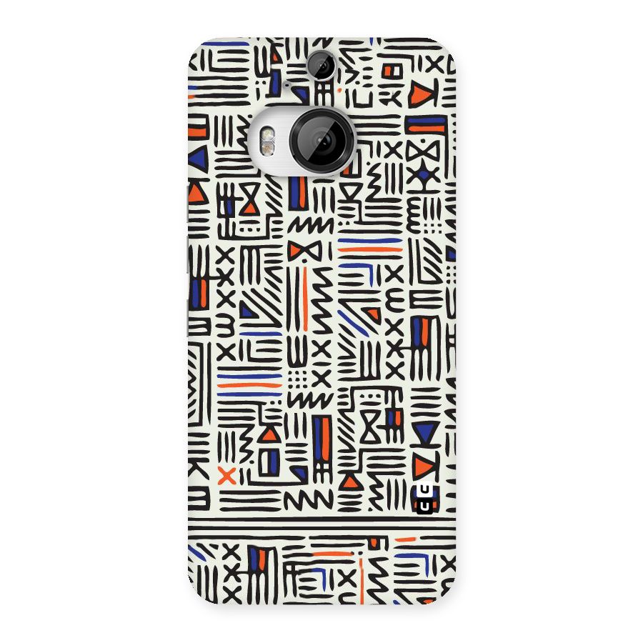 Orange Blue Number Back Case for HTC One M9 Plus