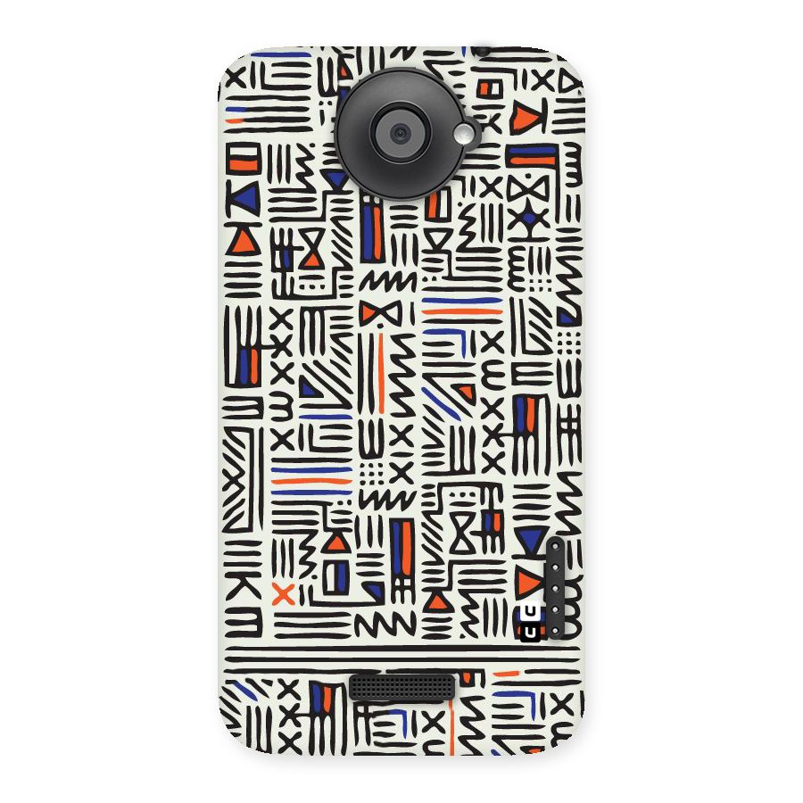 Orange Blue Number Back Case for HTC One X