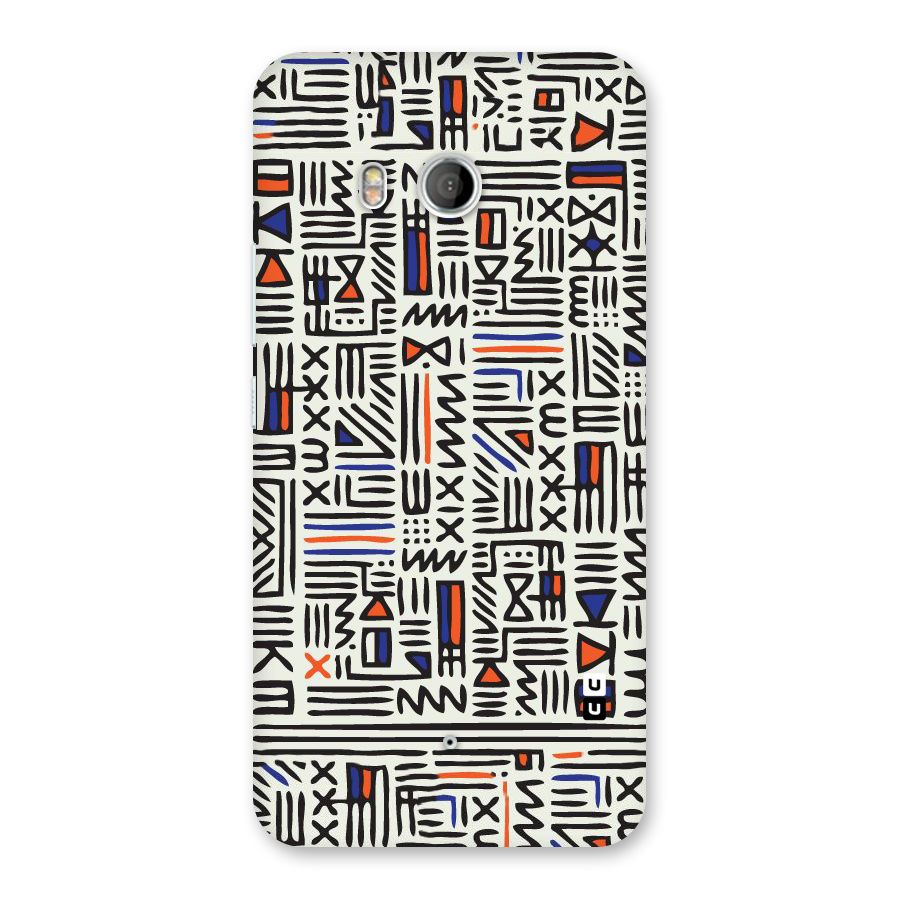 Orange Blue Number Back Case for HTC U11